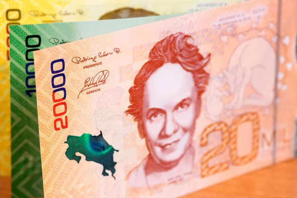 Dinero Costarricense Dos Puntos Fondo Negocios — Foto de Stock