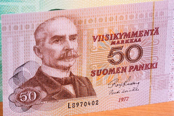 Old Finnish Money Mark Business Background — Foto de Stock