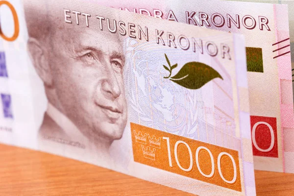 Zweeds Geld Kroon Een Zakelijke Achtergrond — Stockfoto