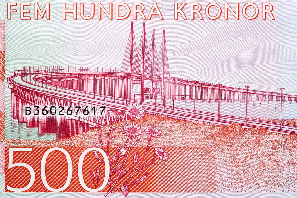 Oresund Bridge from Swedish money - Crown