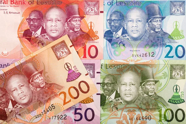 Банкноти Лесото Малоті Мають Бізнес Фон — стокове фото