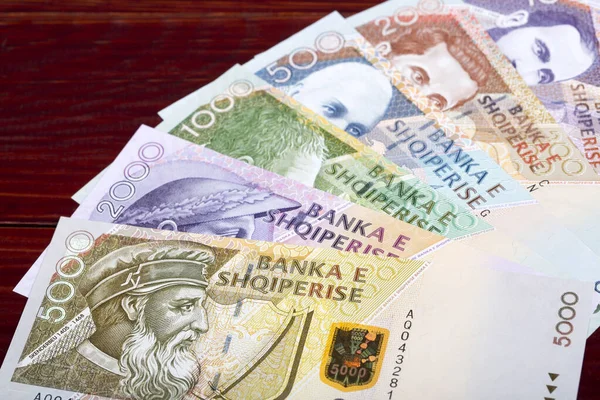 Old Albanian Money Leke Business Background — Stockfoto