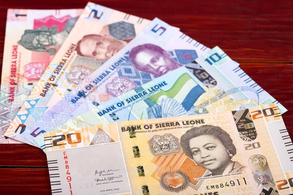 Sierra Leonean Peníze Leones Obchodní Zázemí Nové Série Bankovek — Stock fotografie