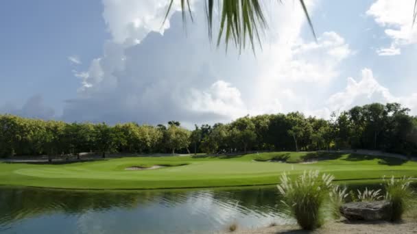 Time Lapse Video Golfistas Cerca Del Green Campo Golf Fondo — Vídeos de Stock