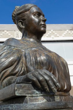 Yakın plan Leona Vicario heykeli, Andres Quintana Roo 'nun eşi, Meksika' nın bağımsızlığı