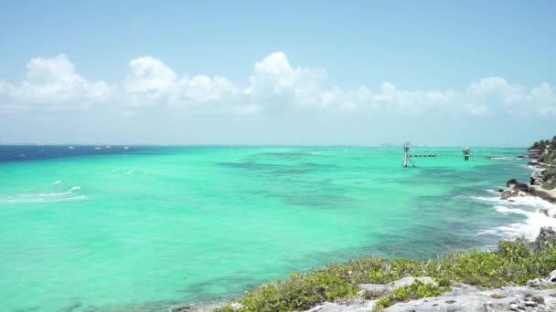 Real Time Video Van Tropische Zuidkust Isla Mujeres Mexico — Stockvideo