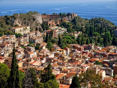 Taormina - famous Mediterranean resort town, Sicily, Italy clipart