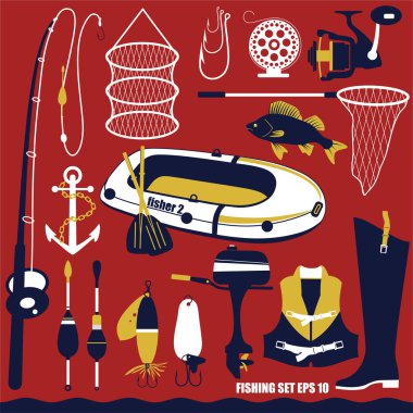 balık simgesi seti.