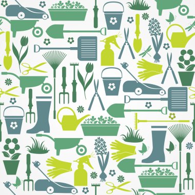 Bahçe aletleri seti.