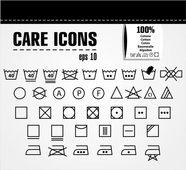 Conjunto de ícone de cuidados . —  Vetores de Stock