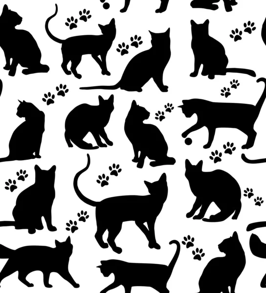 Inconsútil gatos fondo — Archivo Imágenes Vectoriales