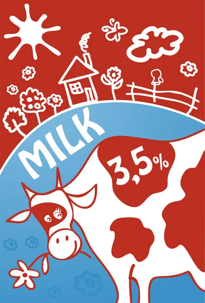 牛乳や牛のベクトルの背景 — ストックベクタ
