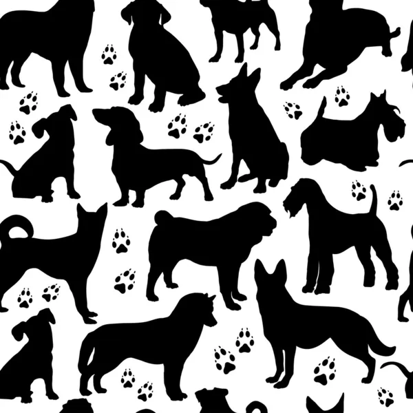 Hundar seamless mönster. — Stock vektor