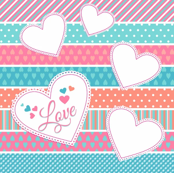 Abstract card with hearts — Stock Vector