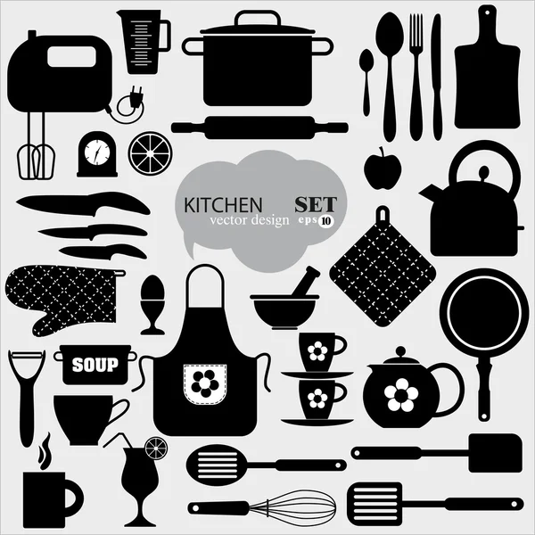 Fondo icono cocina . — Vector de stock