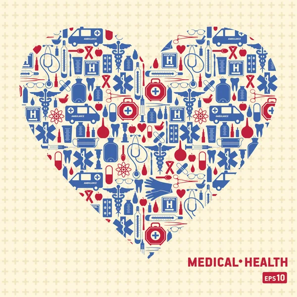 Médico vector fondo corazón . — Vector de stock