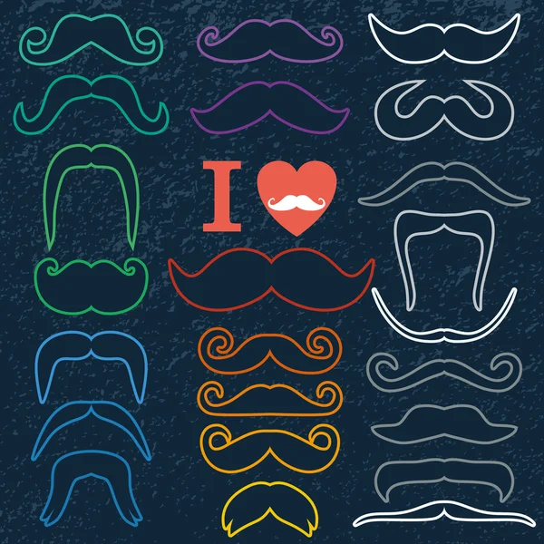Moustaches set. — Stock Vector