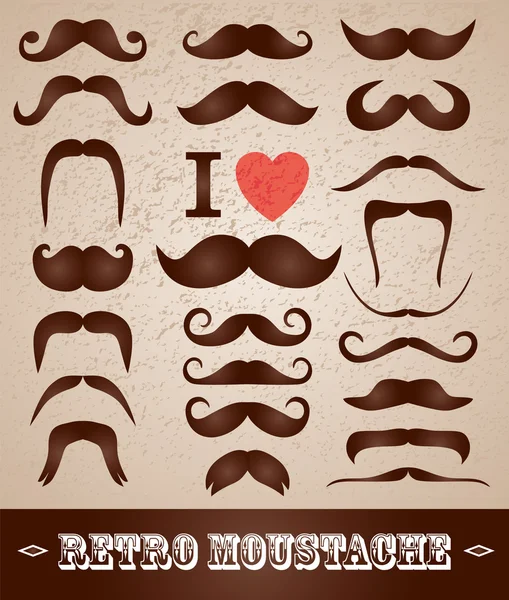 Conjunto de bigodes . — Vetor de Stock