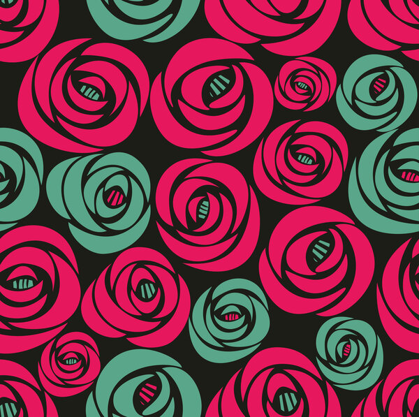 Seamless roses background.