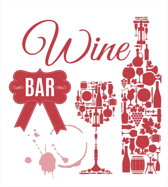 Carta de menú bar de vino — Vector de stock