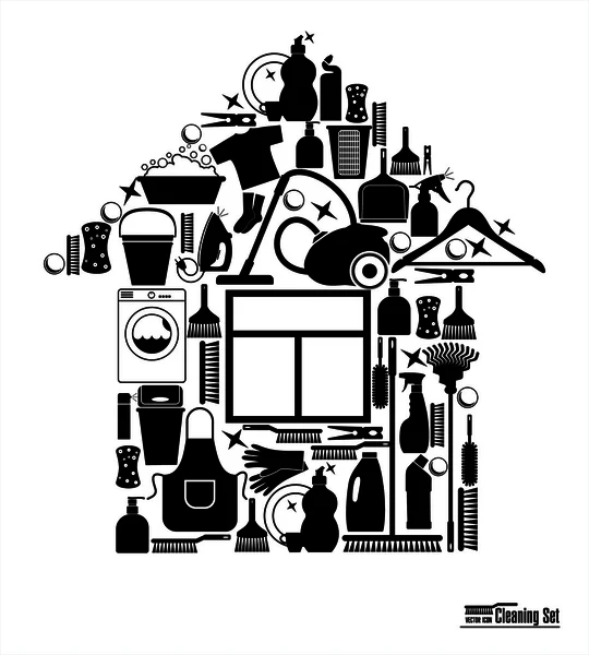 Maison de nettoyage — Image vectorielle
