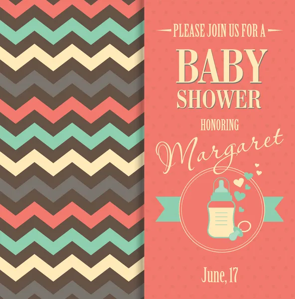 Invitación de ducha bebé — Vector de stock