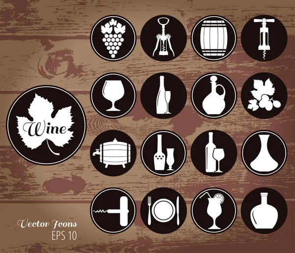 Wine icons — Stock Vector