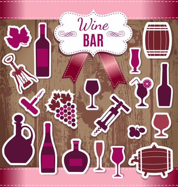 Iconos de vino — Archivo Imágenes Vectoriales