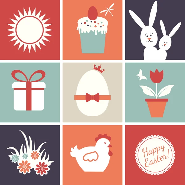 Collage de Pascua conjunto — Vector de stock