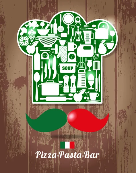 Olasz vezető cook szimbólum — Stock Vector