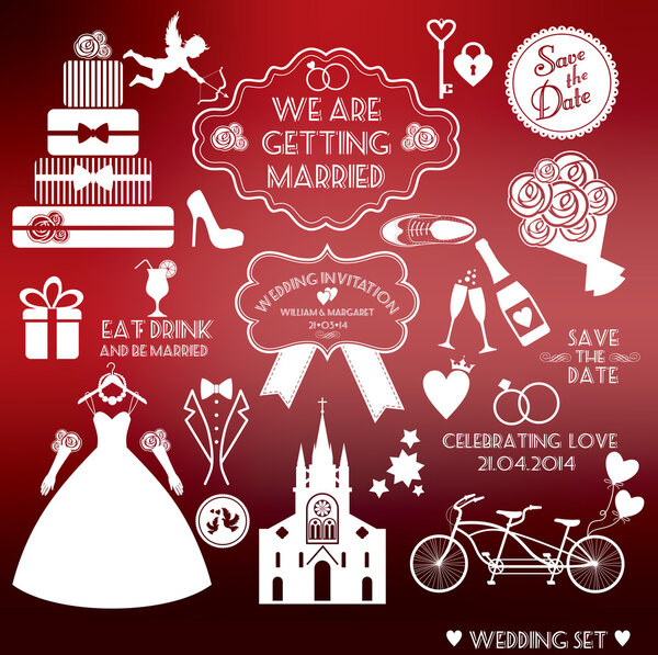 Wedding icon set