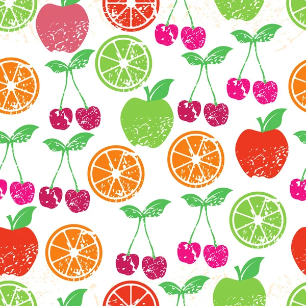 Fruit seamless background. — Stock Vector