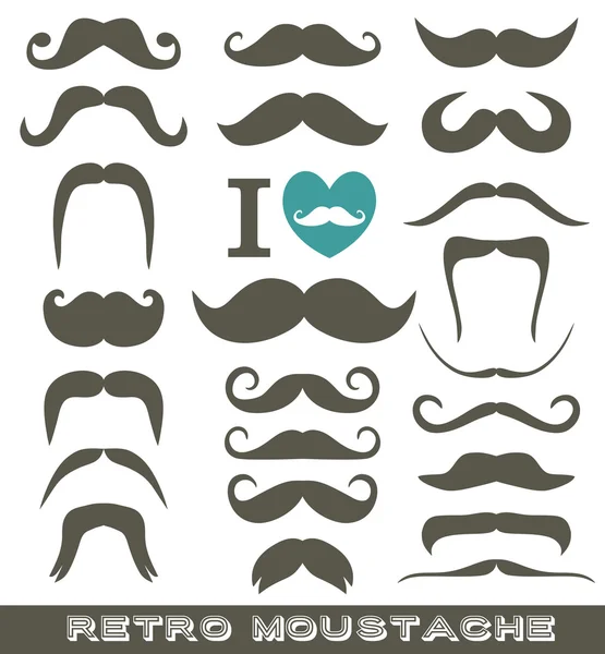 Moustaches set. Design elements. — Stock Vector