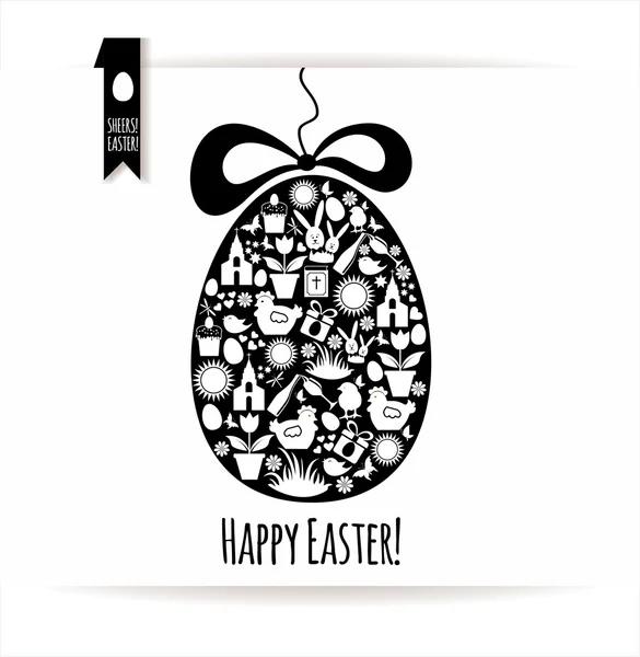 Paskalya yumurtası kartı — Stok Vektör
