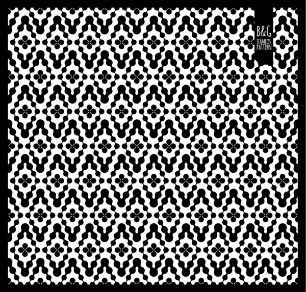 Zwart-wit naadloze retro patroon — Stockvector