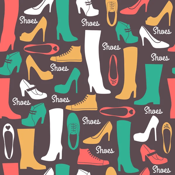 Schuhe nahtloses Muster — Stockvektor