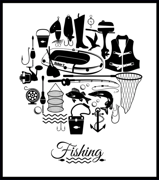 Fishing Icon Set. — Stockvektor