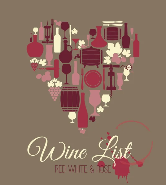 Cartão de menu de vinho —  Vetores de Stock