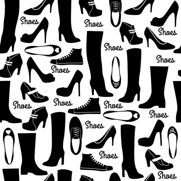 Schuhe nahtloses Muster. — Stockvektor