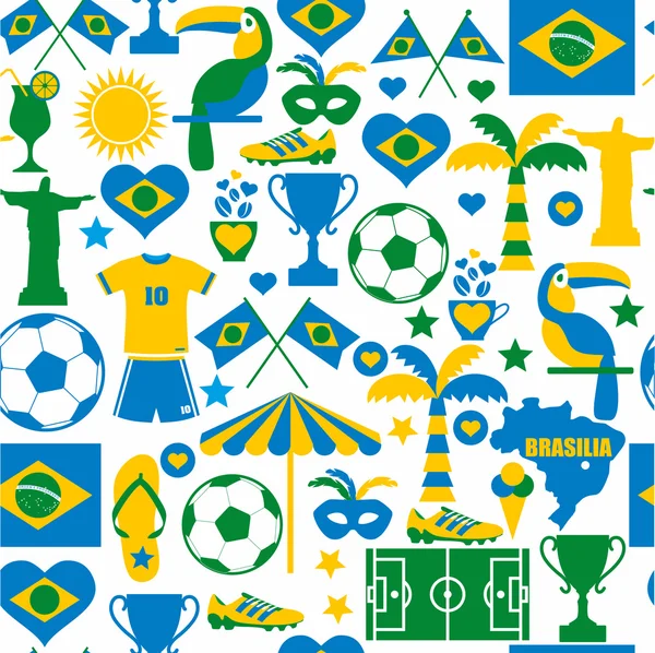 Brazil seamless pattern — Stock Vector