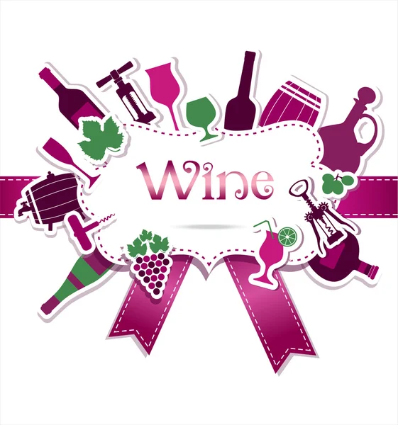 Carta del menú del vino — Archivo Imágenes Vectoriales