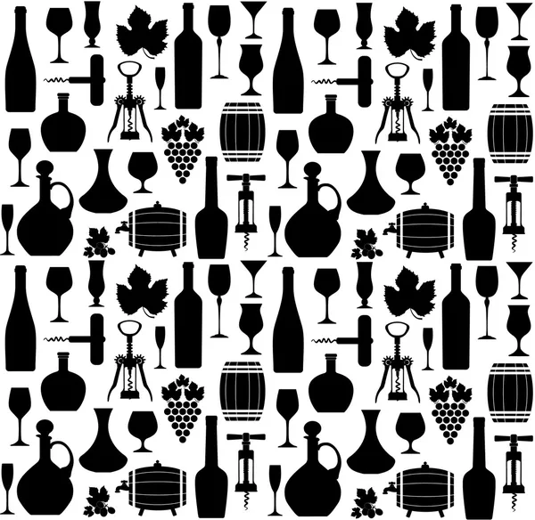 Wine seamless pattern — Stock Vector