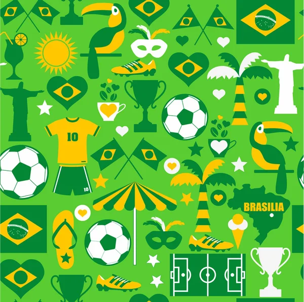 Brésil motif sans couture — Image vectorielle