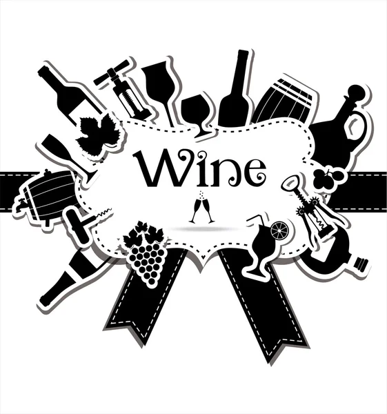 Şarap menüsü kartı — Stok Vektör