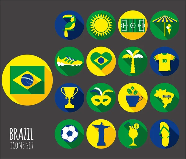 Brazilië pictogrammenset — Stockvector