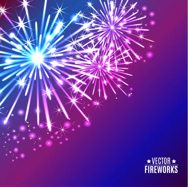 Ilustración vectorial de fuegos artificiales — Vector de stock