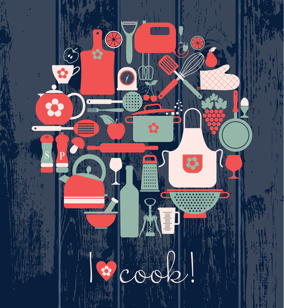 Абстрактный фон кухни
.