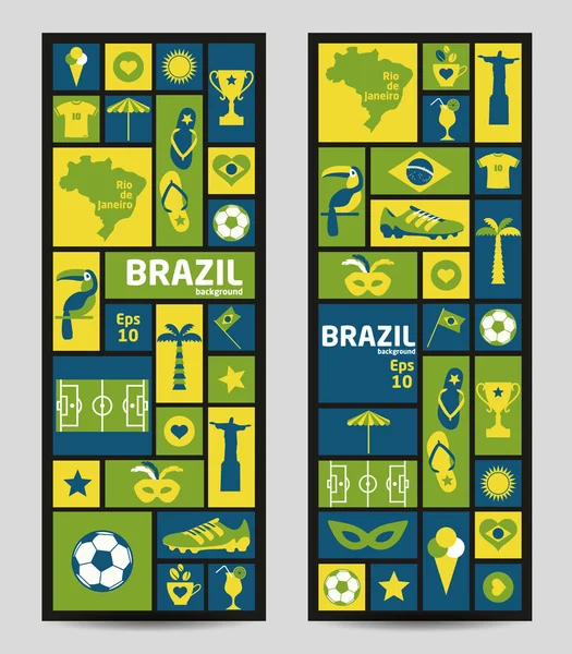 Brasil Banners — Vetor de Stock