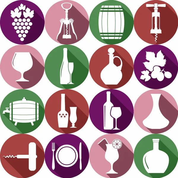 Iconos de vino . — Vector de stock