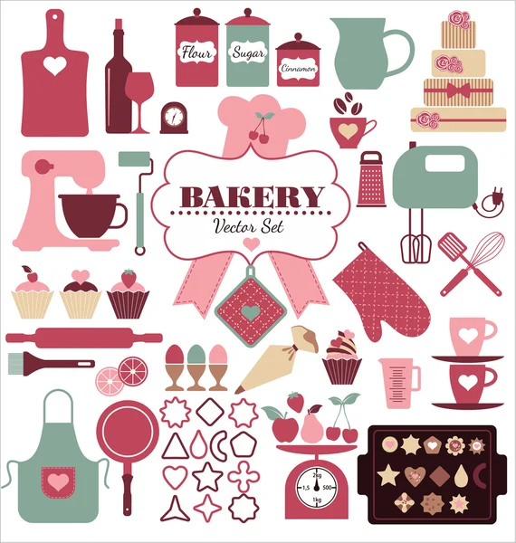 Bakery icons set. Stock Illustration